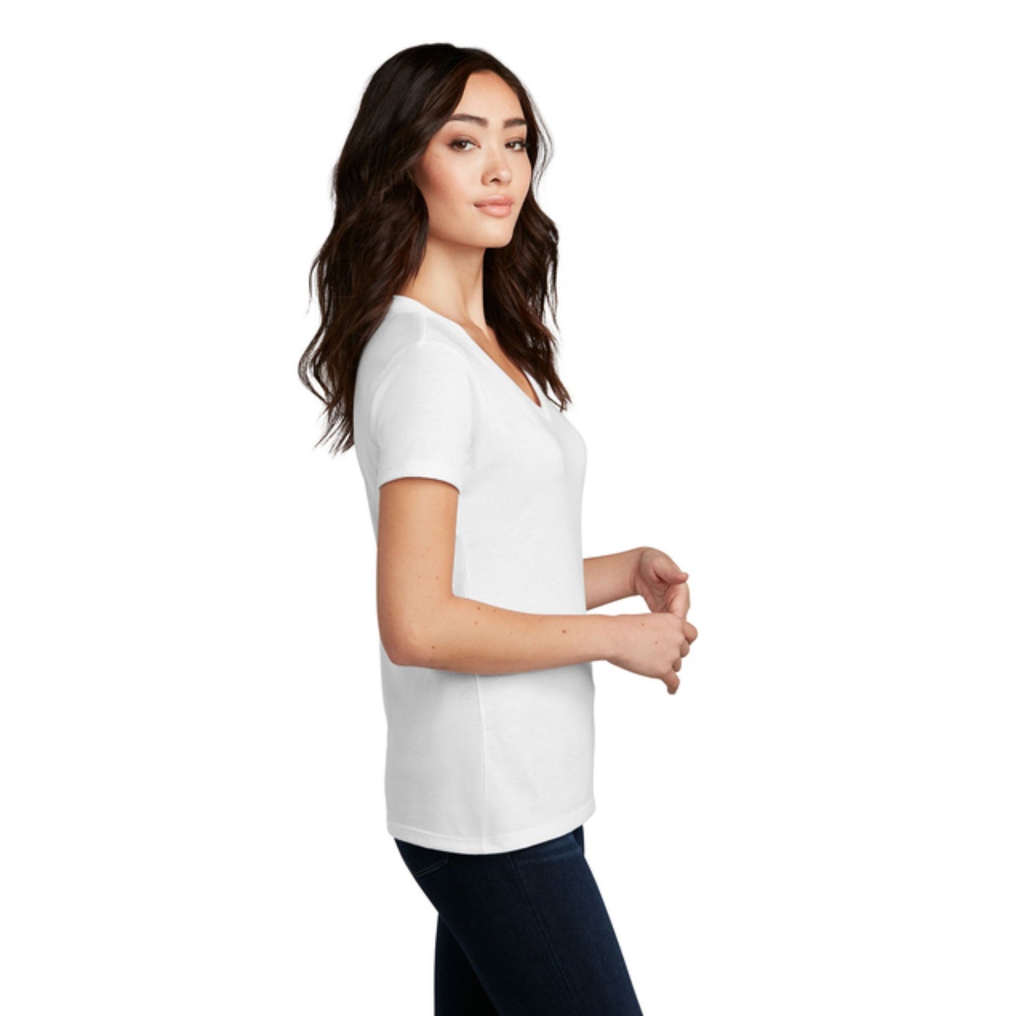 District® Women’s Perfect Blend® CVC V-Neck Tee